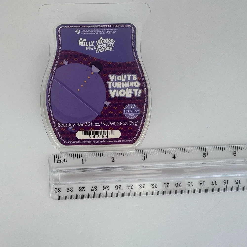 Scentsy Willy Wonka Violet is Turning Violet Ltd Ed. Wickless Wax Melt Bar 3.2oz